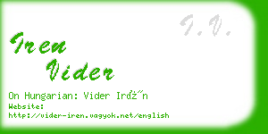 iren vider business card